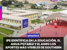 MOQUEGUA | IPE IDENTIFICA EN LA EDUCACIÓN, EL AGUA POTABLE Y EL AGRO LOS APORTES MÁS VISIBLES DE SOUTHERN PERÚ EN MOQUEGUA Y TACNA.