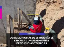 MOQUEGUA | OBRA MUNICIPAL DE ESTUQUIÑA SE EJECUTA CON ALARMANTES DEFICIENCIAS TÉCNICAS.