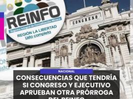 NACIONAL | CONSECUENCIAS QUE TENDRÍA SI CONGRESO Y EJECUTIVO APRUEBAN OTRA PRÓRROGA DEL REINFO