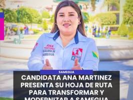 SAMEGUA | CANDIDATA ANA MARTINEZ PRESENTA SU HOJA DE RUTA PARA TRANSFORMAR Y MODERNIZAR A SAMEGUA