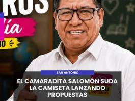 SAN ANTONIO | EL CAMARADITA SALOMÓN SUDA LA CAMISETA LANZANDO PROPUESTAS
