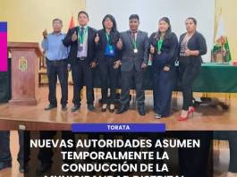 TORATA | NUEVAS AUTORIDADES ASUMEN TEMPORALMENTE LA CONDUCCIÓN DE LA MUNICIPALIDAD DISTRITAL