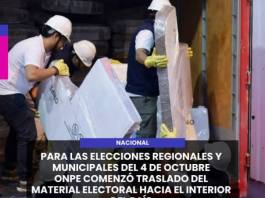 NACIONAL | PARA LAS ELECCIONES REGIONALES Y MUNICIPALES DEL 4 DE OCTUBRE
