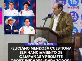 GENERAL SÁNCHEZ CERRO | FELICIANO MENDOZA CUESTIONA EL FINANCIAMIENTO DE CAMPAÑAS Y PROMETE OPORTUNIDADES PARA TODOS