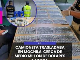 ILO | CAMIONETA TRASLADABA EN MOCHILA CERCA DE MEDIO MILLON DE DÓLARES A TACNA.
