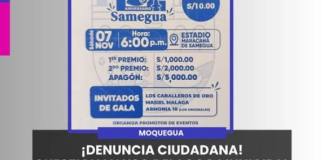 MOQUEGUA | ¡DENUNCIA CIUDADANA! CUESTIONAN USO DEL LOGO MUNICIPAL EN BINGO ORGANIZADO POR UN PROMOTOR PRIVADO
