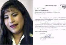 PUNO: YENNY SILVA RENUNCIA A CARGO DE GERENCIA DE ACTIVIDADES ECONÃ“MICAS