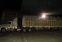 CAMIÃ“N ES INTERVENIDO CON MERCANCÃA PRESUNTAMENTE DE CONTRABANDO