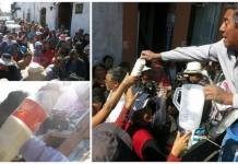 AREQUIPA: VENTA DE LECHE FRESCA SE DESCONTROLA Y POBLADORES HACEN LARGAS COLAS