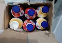 TACNA: HUANUQUEÃ‘O LLEVABA DROGA EN BOTELLAS DE YOGURT GLORIA