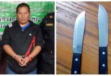 CUSCO: SUJETO ATACA A POLICÃA CON CUCHILLO DE COCINA