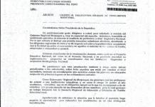 MOQUEGUA: OFICIO DEL GOBERNADOR REGIONAL DIRIGIDO AL PRESIDENTE DE LA REPUBLICA