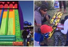 AREQUIPA: TRES NIÃ‘OS CAEN DE UN TOBOGÃN INFLABLE Y UNO DE ELLOS PRESENTA FRACTURA