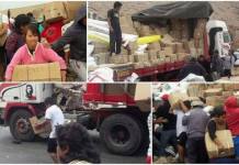 AREQUIPA: POBLADORES SAQUEARON MERCADERÃA DE CAMIÃ“N VARADO