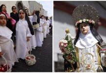 AREQUIPA: NIÃ‘AS SE DISFRAZAN DE SANTA ROSA DE LIMA