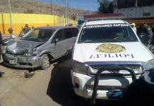 PUNO: UN PATRULLERO Y UN AUTO CHOCAN EN LA URBANIZACIÃ“N CHANU CHANU