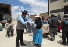 CALACOA: DEFENSA CIVIL ENTREGÃ“ AYUDA HUMANITARIA POR BAJAS TEMPERATURAS EN TITIRE, ARUNTAYA Y PALLATEA
