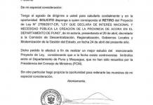 FUJIMORISTA PROPUSO CREAR PROVINCIA EN PUNO ENTREGANDO TERRITORIO A MOQUEGUA