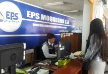 MOQUEGUA: EPS FACILITA EL PAGO Y SERVICIO DE AGUA
