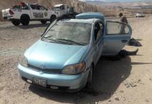 MOQUEGUA: POLICÃA DE CARRETERAS REPORTÃ“ DESPISTE Y VOLCADURA DE AUTO EN VÃA MOQUEGUA-AREQUIPA