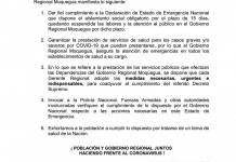 MOQUEGUA: COMUNICADO DEL GOBIERNO REGIONAL