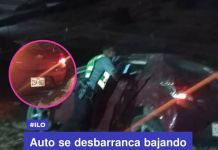MOQUEGUA: AUTO SE DESBARRANCA BAJANDO "LA BOCA DE SAPO" EN ILO