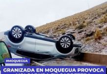 MOQUEGUA: GRANIZADA PROVOCA VOLCADURA EN CARRETERA BINACIONAL