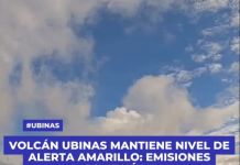 MOQUEGUA: VOLCÃN UBINAS MANTIENE NIVEL DE ALERTA AMARILLO, EMISIONES CONTINÃšAN