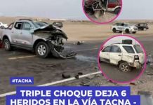 TACNA: TRIPLE CHOQUE DEJA 6 HERIDOS EN LA VÃA TACNA - ARICA