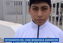 MOQUEGUA: ESTUDIANTES DEL COAR MOQUEGUA AGRADECEN A SOUTHERN PERÃš POR MODERNA INFRAESTRUCTURA