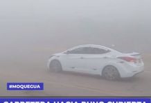 MOQUEGUA: CARRETERA HACIA PUNO CUBIERTA DE DENSA NEBLINA