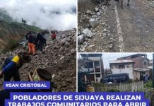 MOQUEGUA: POBLADORES DE SIJUAYA REALIZAN TRABAJOS COMUNITARIOS PARA ABRIR VÃAS BLOQUEADAS POR DESLIZAMIENTOS