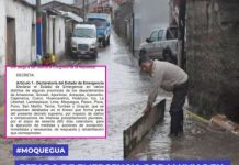MOQUEGUA: ESTADO DE EMERGENCIA POR LLUVIAS EN  164 DISTRITOS DE 21 REGIONES DEL PERÃš