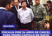 FISCALÃA PIDE 34 AÃ‘OS DE CÃRCEL PARA PEDRO CASTILLO EN JUICIO POR GOLPE DE ESTADO