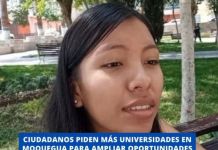 MOQUEGUA: CIUDADANOS PIDEN MÃS UNIVERSIDADES PARA AMPLIAR OPORTUNIDADES EDUCATIVAS