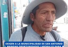 MOQUEGUA: EXIGEN A LA MUNICIPALIDAD DE SAN ANTONIO BRINDAR OPORTUNIDADES LABORALES PARA TODOS