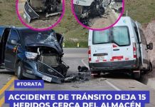 MOQUEGUA: ACCIDENTE DE TRÃNSITO DEJA 15 HERIDOS CERCA DEL ALMACÃ‰N CENTRAL, SECTOR CRUZ PATA