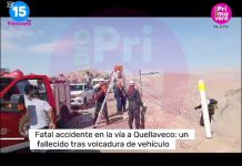 MOQUEGUA: UN FALLECIDO TRAS VOLCADURA DE VEHÃCULO EN LA VÃA A QUELLAVECO