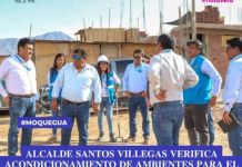 MOQUEGUA: ALCALDE SANTOS VILLEGAS VERIFICA ACONDICIONAMIENTO DE AMBIENTES PARA EL NIVEL PRIMARIO DE LA I.E. 352 PANORÃMICO