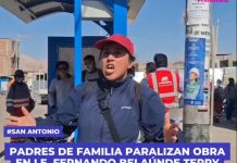 MOQUEGUA: PADRES DE FAMILIA PARALIZAN OBRA EN I.E. FERNANDO BELAÃšNDE TERRY EXIGIENDO PUESTOS LABORALES
