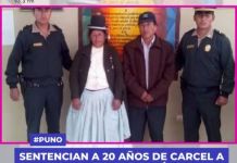 PUNO: SENTENCIAN A 20 AÃ‘OS DE CARCEL A PAREJA QUE SE DEFENDIÃ“ DE UNOS DELINCUENTES.