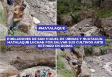 MOQUEGUA: POBLADORES DE SAN MIGUEL DE UBINAS Y HUATAGUA-MATALAQUE LUCHAN POR SALVAR SUS CULTIVOS ANTE RETRASO EN OBRAS