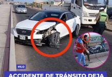 ILO: ACCIDENTE DE TRÃNSITO DEJA UNA PERSONA HERIDA