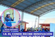 SAN ANTONIO: I.E. EL CONDE RECIBE RENOVACIÃ“N TOTAL TRAS 20 AÃ‘OS DE DESATENCIÃ“N