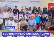 MOQUEGUA: SOUTHERN PERÃš ENTREGA NUEVO CAPITAL SEMILLA A PROYECTOS TORATEÃ‘OS