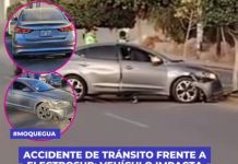 MOQUEGUA: VEHÃCULO IMPACTA CONTRA SARDINEL FRENTE A ELECTROSUR