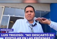 MOQUEGUA: "NO DESCARTÃ“ EN POSTULAR EN LAS PRÃ“XIMAS ELECCIONES"