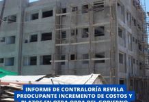 MOQUEGUA: INFORME DE CONTRALORÃA REVELA PREOCUPANTE INCREMENTO DE COSTOS Y PLAZOS EN OTRA OBRA DEL GOBIERNO REGIONAL