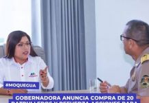 MOQUEGUA: GOBERNADORA ANUNCIA COMPRA DE 20 PATRULLEROS Y REFUERZA ACCIONES PARA COMBATIR LA INSEGURIDAD EN ILO