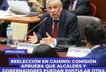 COMISIÃ“N APRUEBA QUE ALCALDES Y GOBERNADORES PUEDAN POSTULAR OTRA VEZ